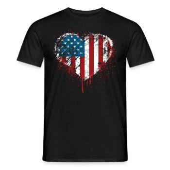 Amerikanischer Flagge USA United States Of America - Männer T-Shirt - Schwarz - Vorne - AI Model Male 178 light (178cm)