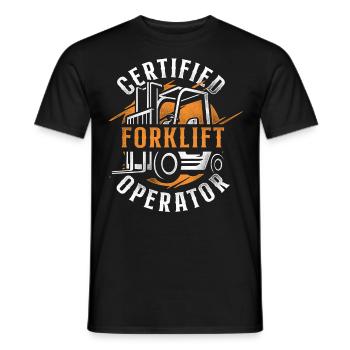 Certified Forklift Truck Operator - Men's T-Shirt - black - Front - AI Model Male 178 light (178cm)