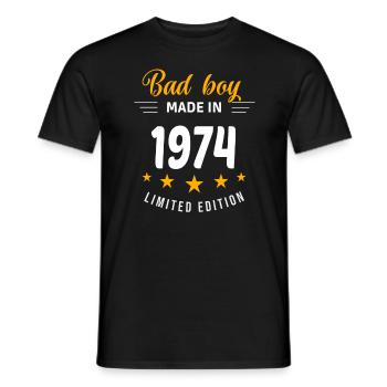 Bad boy made in 1974 - Men's T-Shirt - black - Front - AI Model Male 178 light (178cm)