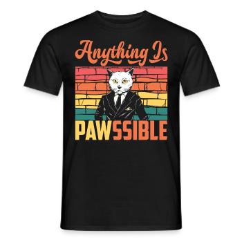 Katzenbesitzerin Lebensstil Vintage Cataholic Tier - Männer T-Shirt - Schwarz - Vorne - AI Model Male 178 light (178cm)