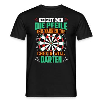 Frauen Darts Damen Dartpfeile Dartscheibe Dart - Männer T-Shirt - Schwarz - Vorne - AI Model Male 178 light (178cm)