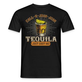 Vintage Drink Glass Tequila Drink Lover Ges - Men's T-Shirt - black - Front - AI Model Male 178 light (178cm)