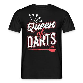 Queen of Darts Dart Zubehör Frauen in Dart - Männer T-Shirt - Schwarz - Vorne - AI Model Male 178 light (178cm)
