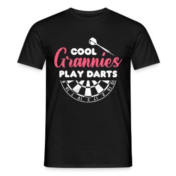 Coole Omas spielen Dart Frauen Darts Zubehör Dart - Männer T-Shirt - Schwarz - Vorne - AI Model Male 178 light (178cm)