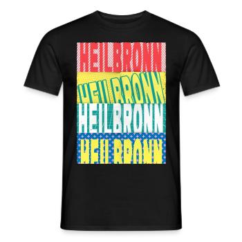 Heilbronn Deutschland Stadt Schrift Skyline - Männer T-Shirt - Schwarz - Vorne - AI Model Male 178 light (178cm)