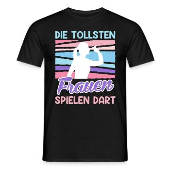 Tolle Frauen Darts Damen Dartpfeile Zubehör Dart - Männer T-Shirt - Schwarz - Vorne - AI Model Male 178 light (178cm)