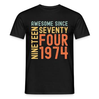 Génial depuis 1974 Année du cadeau d’anniversaire - T-shirt homme - noir - Devant - AI Model Male 178 light (178cm)