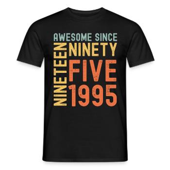 Génial depuis 1995 Année du cadeau d’anniversaire - T-shirt homme - noir - Devant - AI Model Male 178 light (178cm)