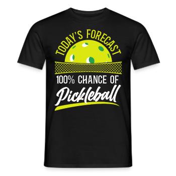 Pickleball Today's Forecast 100% - Männer T-Shirt - Schwarz - Vorne - AI Model Male 178 light (178cm)