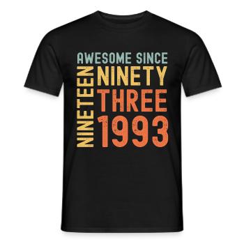 Génial depuis 1993 Année du cadeau d’anniversaire - T-shirt homme - noir - Devant - AI Model Male 178 light (178cm)