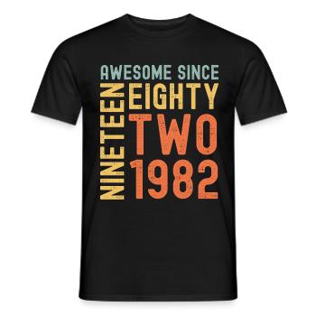 Awesome since 1982 Birthday Gift Year - Men's T-Shirt - black - Front - AI Model Male 178 light (178cm)