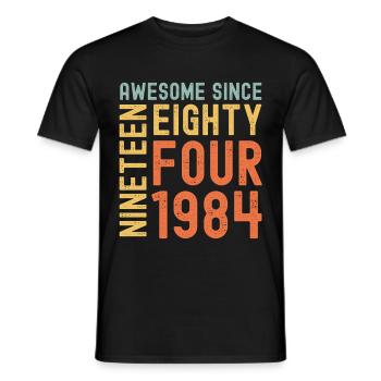 Génial depuis 1984 Année du cadeau d’anniversaire - T-shirt homme - noir - Devant - AI Model Male 178 light (178cm)