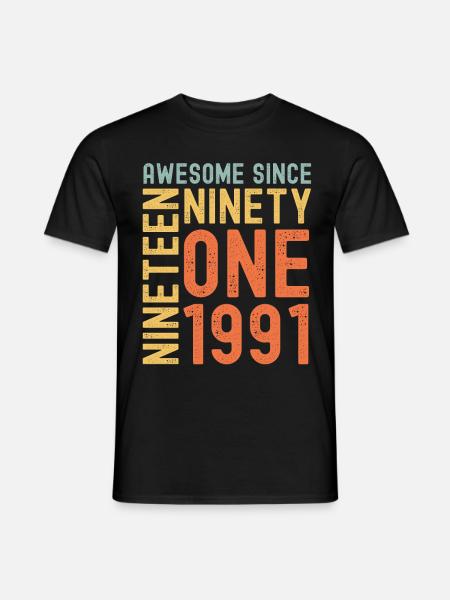 Awesome since 1991 Geburtstag Geschenk Jahreszahl - Männer T-Shirt - Schwarz