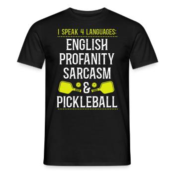 Pickleball I Speak 4 Languages - Men's T-Shirt - black - Front - AI Model Male 178 light (178cm)