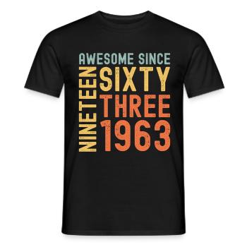 Awesome since 1963 Geburtstag Geschenk Jahreszahl - Männer T-Shirt - Schwarz - Vorne - AI Model Male 178 light (178cm)