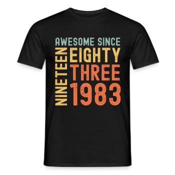 Awesome since 1983 Geburtstag Geschenk Jahreszahl - Männer T-Shirt - Schwarz - Vorne - AI Model Male 178 light (178cm)