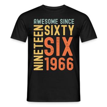 Awesome since 1966 Birthday Gift Year - Men's T-Shirt - black - Front - AI Model Male 178 light (178cm)