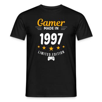 Gamer made in 1997 - Men's T-Shirt - black - Front - AI Model Male 178 light (178cm)