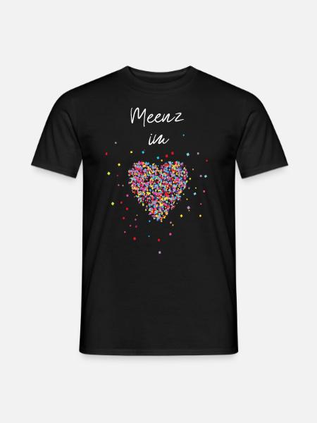 Meenz im Herz Karneval Fasching Fasnacht Mainz - Männer T-Shirt - Schwarz