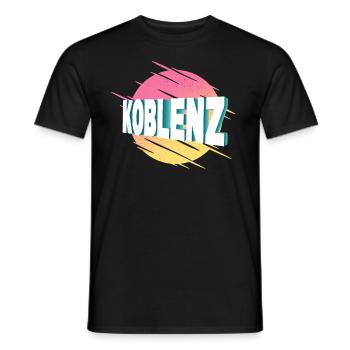 Koblenz Germany City Font Vintage Retro - Men's T-Shirt - black - Front - AI Model Male 178 light (178cm)