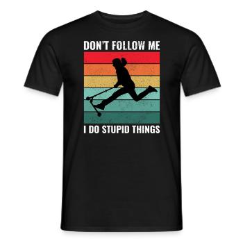 Stunt Scooter Freestyle Scootering Vintage Retro - Männer T-Shirt - Schwarz - Vorne - AI Model Male 178 light (178cm)