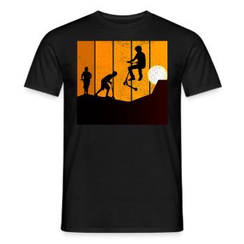 Stunt Scooter Freestyle Scootering Riding Sunset - Men's T-Shirt - black - Front - AI Model Male 178 light (178cm)
