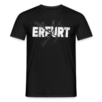 Erfurt Allemagne City Font Grunge Splash - T-shirt homme - noir - Devant - AI Model Male 178 light (178cm)