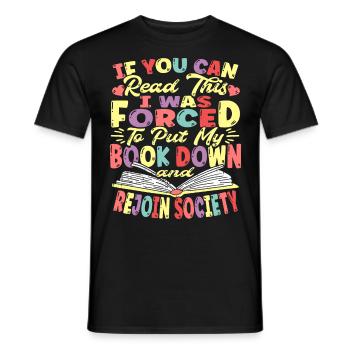 Bookworm Books Readers Book Lovers - Men's T-Shirt - black - Front - AI Model Male 178 light (178cm)