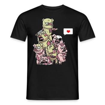 Funny Zombie Pigs Spooky Halloween - Men's T-Shirt - black - Front - AI Model Male 178 light (178cm)