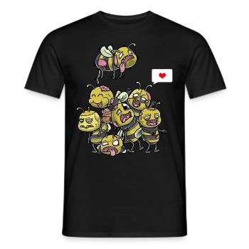 Funny Zombie Bee Spooky Halloween - Men's T-Shirt - black - Front - AI Model Male 178 light (178cm)
