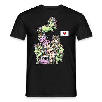 Drôle de Zombie Licorne Spooky Halloween - T-shirt homme - noir - Devant - AI Model Male 178 light (178cm)
