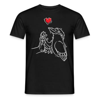 Laughing Hans Vogel Jägerliest With Hand - Men's T-Shirt - black - Front - AI Model Male 178 light (178cm)