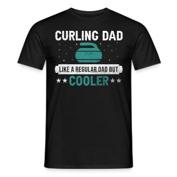 I play Chess on Ice Curling House - Men's T-Shirt - black - Front - AI Model Male 178 light (178cm)