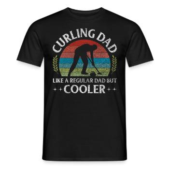 Comme un papa ordinaire mais un papa de curling rétro plus cool - T-shirt homme - noir - Devant - AI Model Male 178 light (178cm)