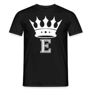Buchstabe E Buchstaben Alphabet Crown King Initial - Männer T-Shirt - Schwarz - Vorne - AI Model Male 178 light (178cm)