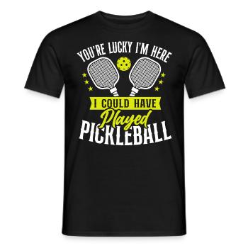 Pickleball Tu as de la chance je suis ici - T-shirt homme - noir - Devant - AI Model Male 178 light (178cm)