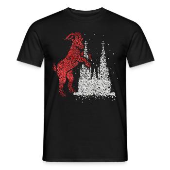 Cologne Cathedral Cologne Red White Kölle Carnival Confetti - Men's T-Shirt - black - Front - AI Model Male 178 light (178cm)