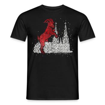 Cathédrale de Cologne Rouge Blanc Kölle Cologne Colonia Cologne - T-shirt homme - noir - Devant - AI Model Male 178 light (178cm)