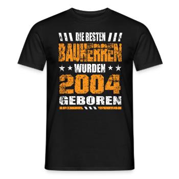 Bauherr Geburtstag Die Besten Bauherren wurden2004 - Männer T-Shirt - Schwarz - Vorne - AI Model Male 178 light (178cm)