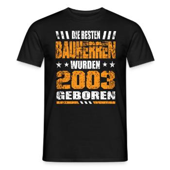 Bauherr Geburtstag Die Besten Bauherren wurden - Männer T-Shirt - Schwarz - Vorne - AI Model Male 178 light (178cm)