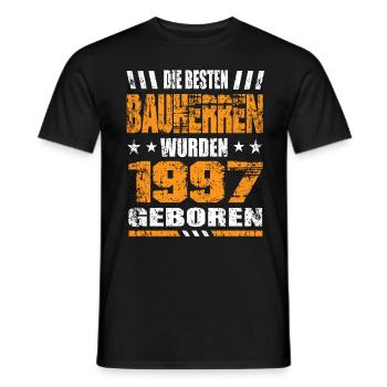 Bauherr Geburtstag Die Besten Bauherren wurden - Männer T-Shirt - Schwarz - Vorne - AI Model Male 178 light (178cm)
