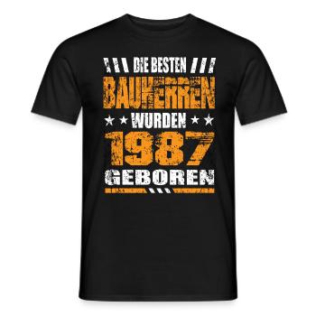 Bauherr Geburtstag Die Besten Bauherren wurden - Männer T-Shirt - Schwarz - Vorne - AI Model Male 178 light (178cm)
