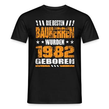 Bauherr Geburtstag Die Besten Bauherren wurden - Männer T-Shirt - Schwarz - Vorne - AI Model Male 178 light (178cm)