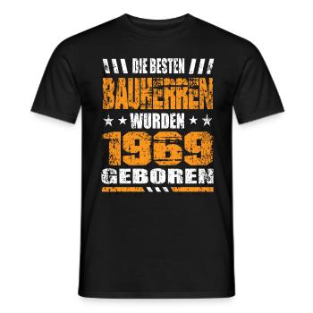 Bauherr Geburtstag Die Besten Bauherren wurden - Männer T-Shirt - Schwarz - Vorne - AI Model Male 178 light (178cm)