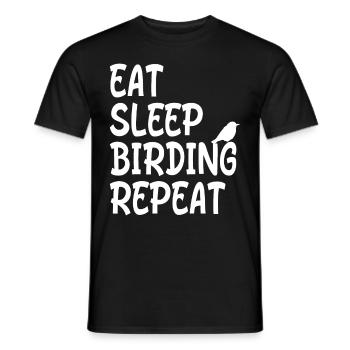 Eat Sleep Birding Repeat - Birdwatcher Quote - Men's T-Shirt - black - Front - AI Model Male 178 light (178cm)