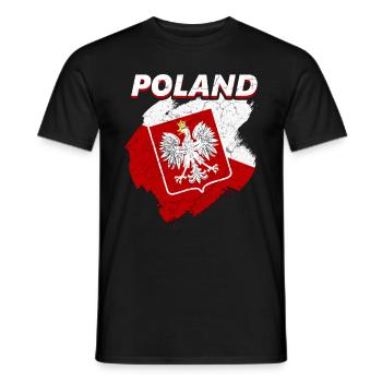 Pologne Polska Drapeau polonais - T-shirt homme - noir - Devant - AI Model Male 178 light (178cm)