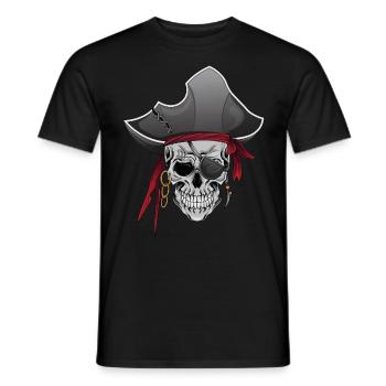 Totenkopf Pirat Piraten Piratenflagge Totenschädel - Männer T-Shirt - Schwarz - Vorne - AI Model Male 178 light (178cm)