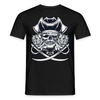 Totenkopf Pirat Piraten Piratenflagge Totenschädel - Männer T-Shirt - Schwarz - Vorne - AI Model Male 178 light (178cm)