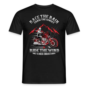 Motorrad Motorradfahrer Biker Feuerstuhl Biken - Männer T-Shirt - Schwarz - Vorne - AI Model Male 178 light (178cm)