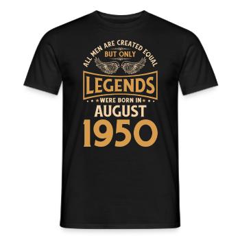 Anniversaire Les légendes étaient gebo en août 1950 - T-shirt homme - noir - Devant - AI Model Male 178 light (178cm)